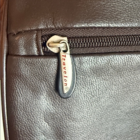 TRAVELON Men's Black Faux Leather Sling Bag - Picture 7 of 11